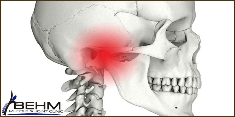 skull illustration showing TMJ Pain location