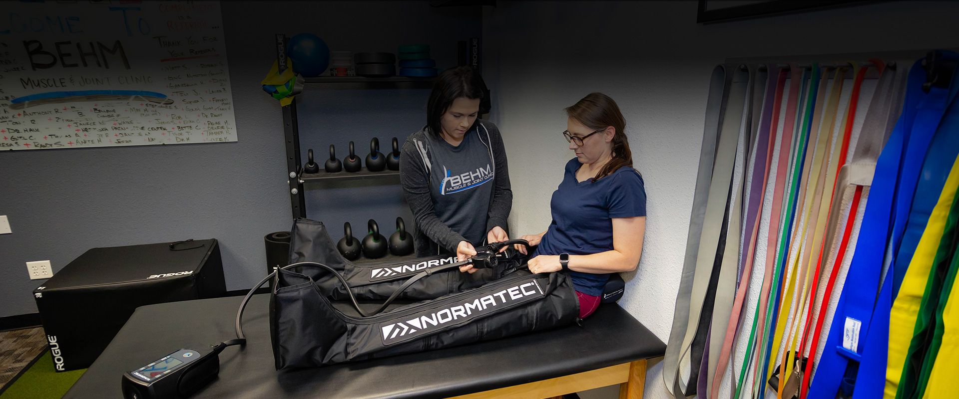 patient using normatec recover boots