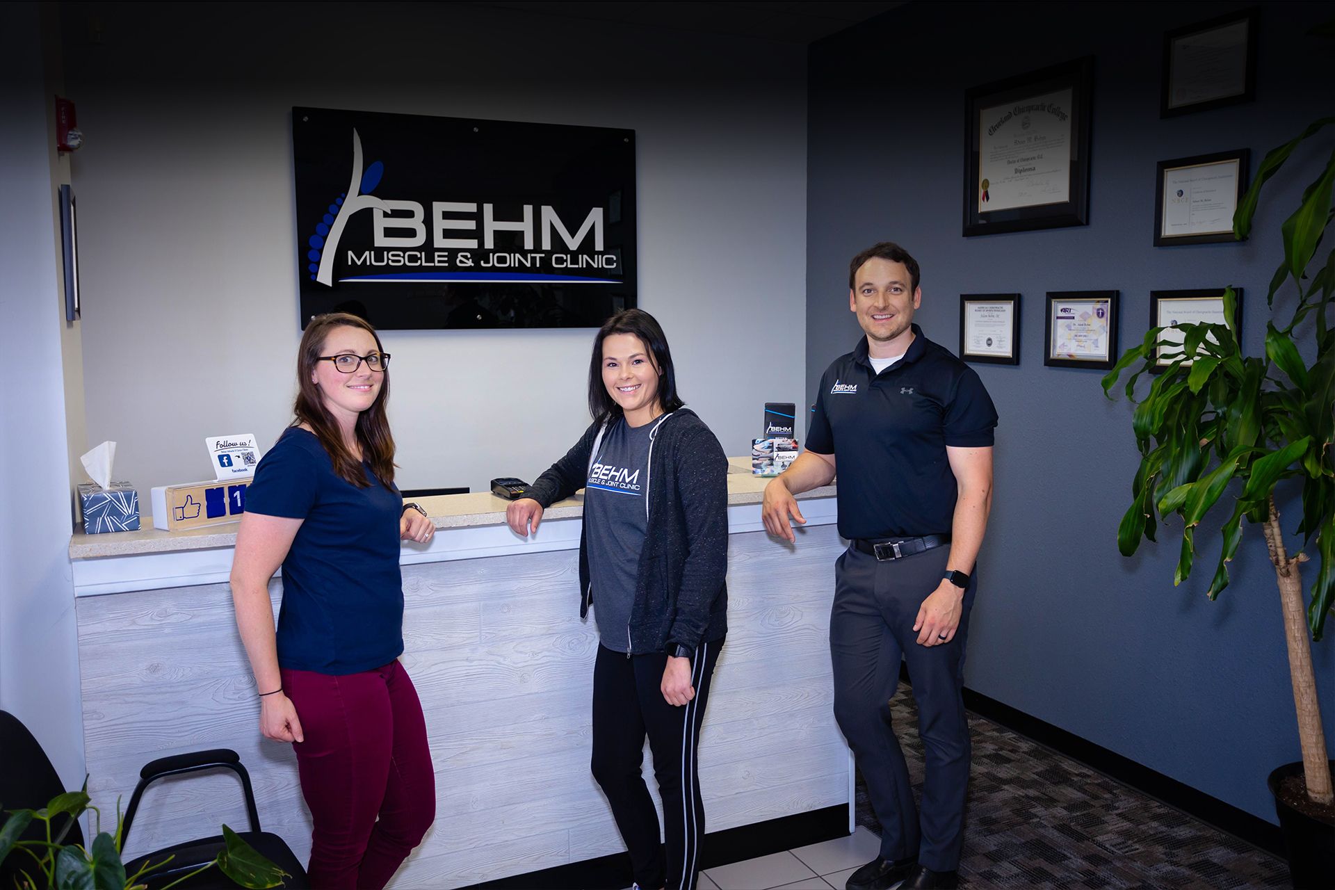 chiropractic team shown at our clinic