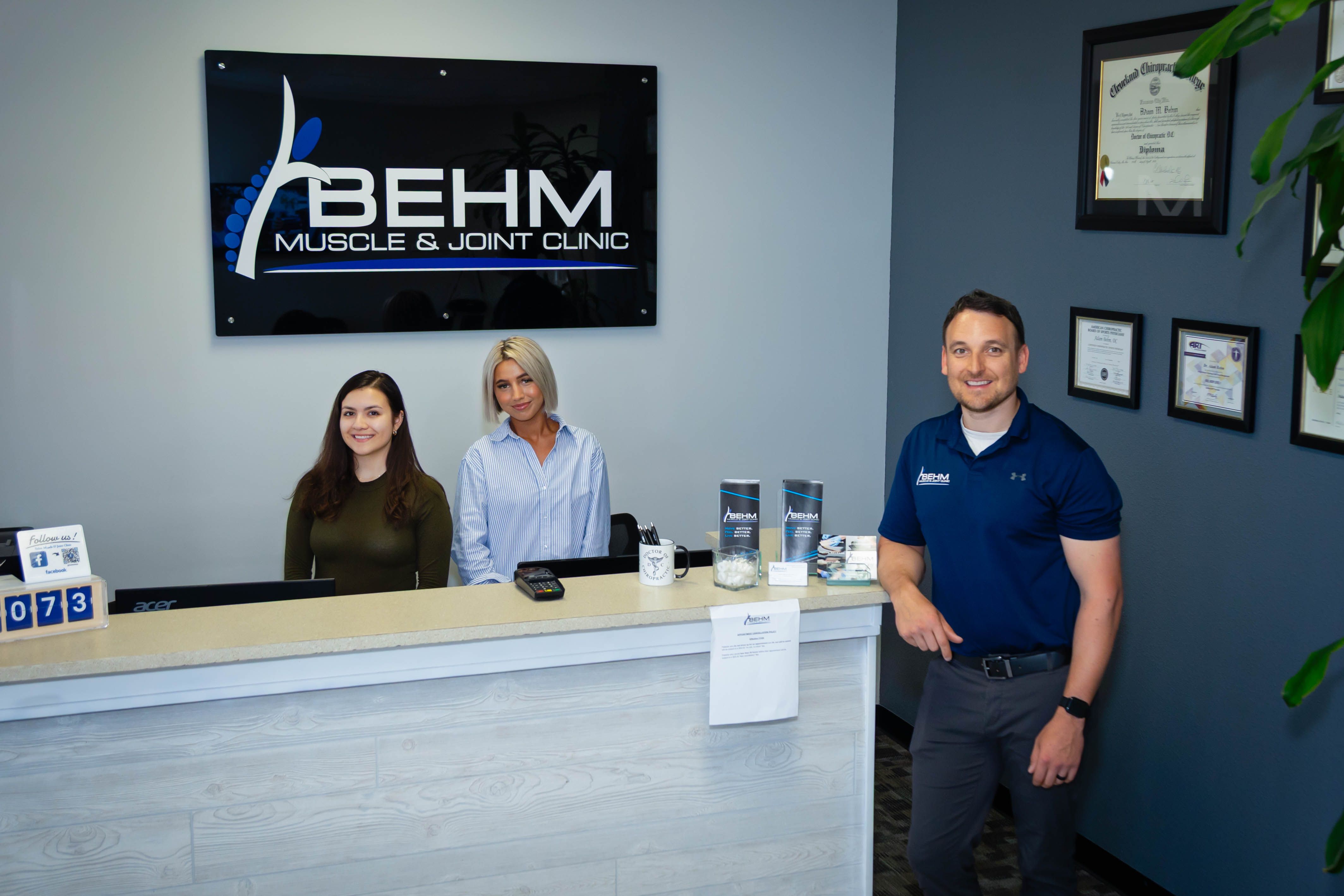 chiropractic team shown at our clinic